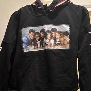 FRIENDS Black Hoodie with Red and White Accents